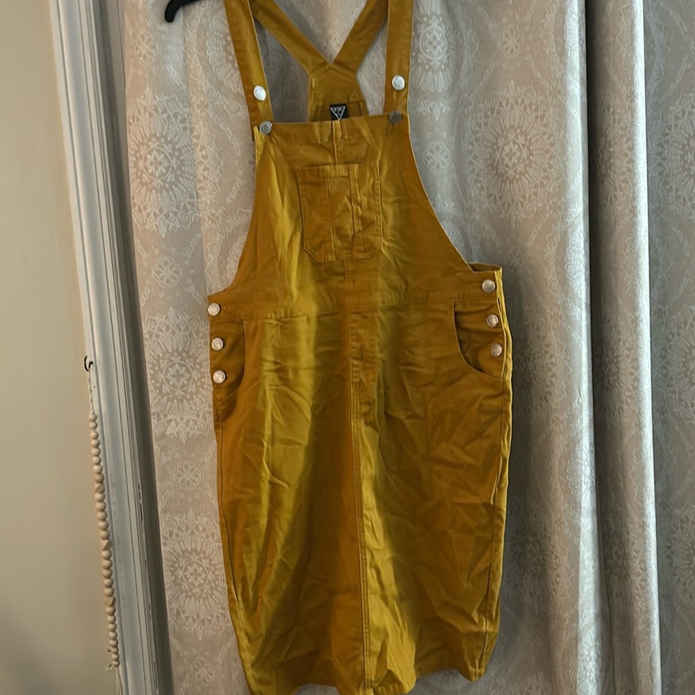 Mustard overall dress